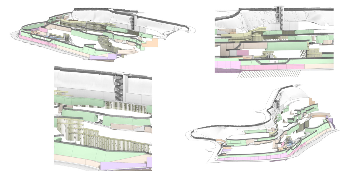 Proyecto de contención Modelado 3D. The View of the World. González & Jacobson Arquitectura