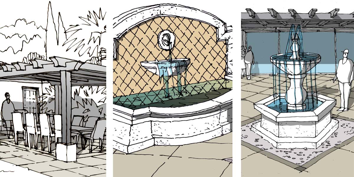 Croquis de animación para villa en Marbella
