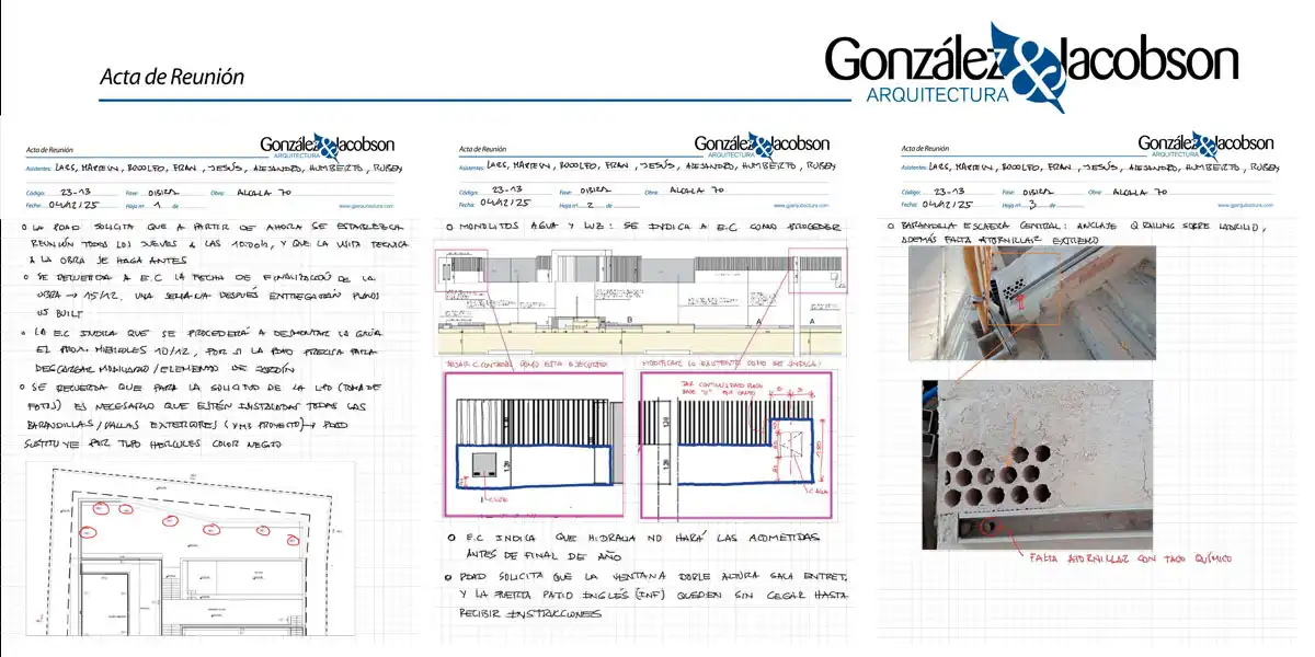 Acta de reuniones. Villa de lujo en Marbella.
