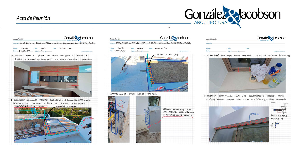 Acta de reuniones. Villa de lujo en Marbella.