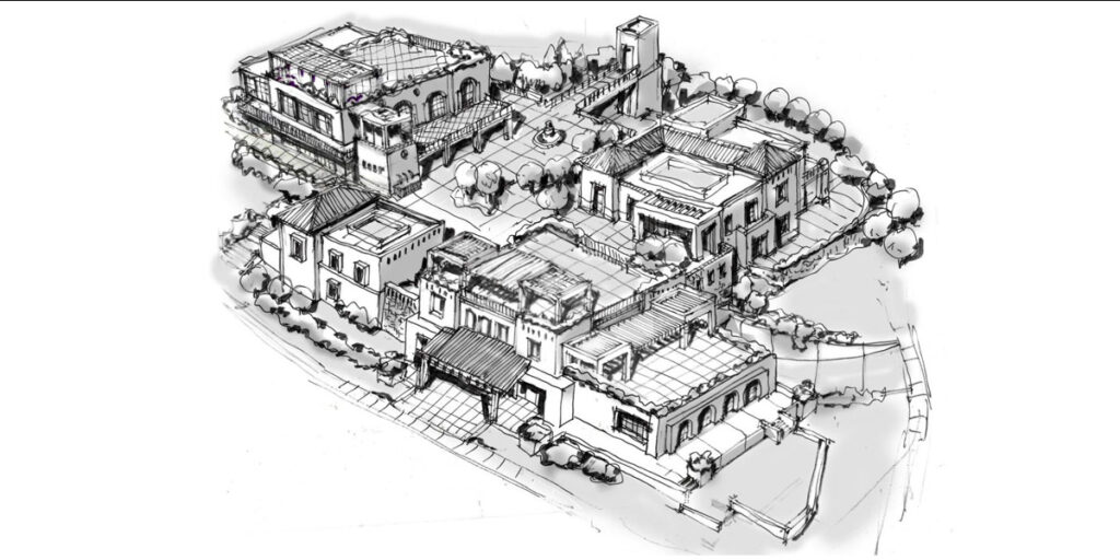 Arquitectura mediterránea para centro comercial en Mijas