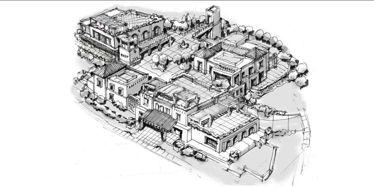 Arquitectura mediterránea para centro comercial en Mijas