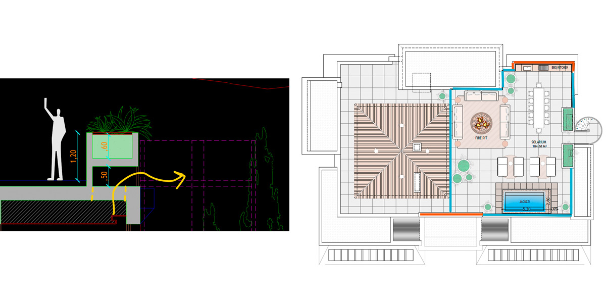 Escalera y detalles en Solarium xa villa en La Zagaleta