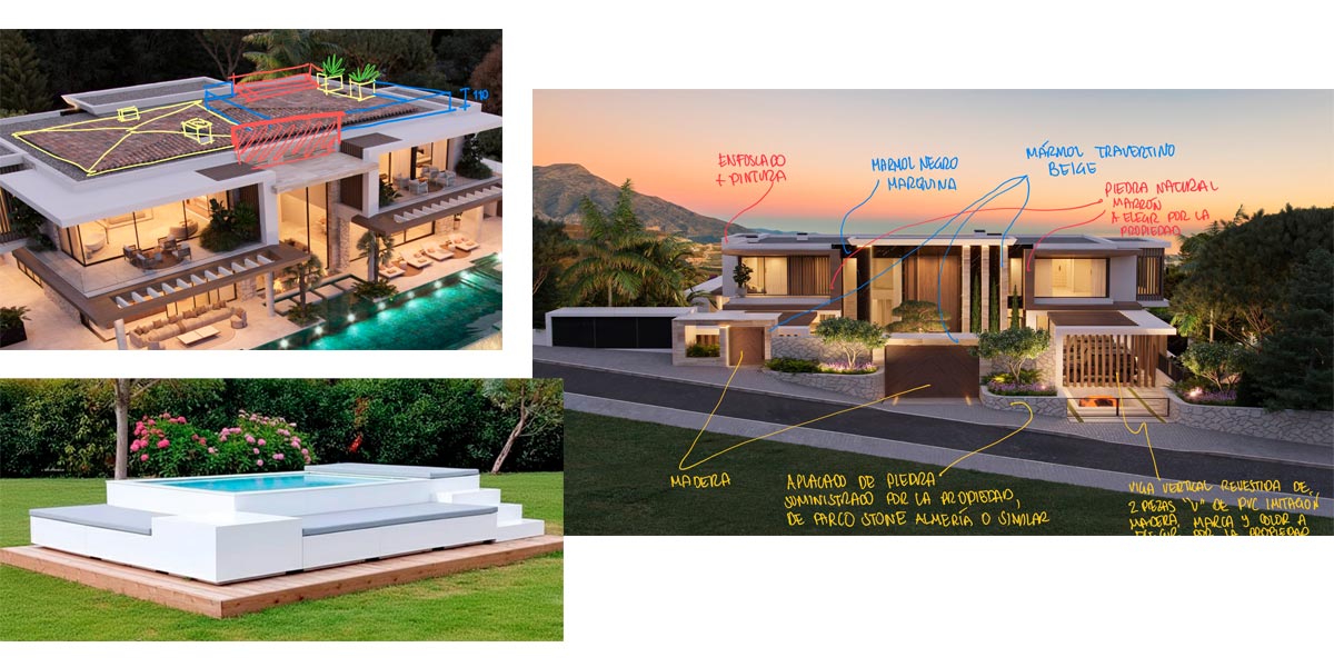 Escalera y detalles en Solarium xa villa en La Zagaleta